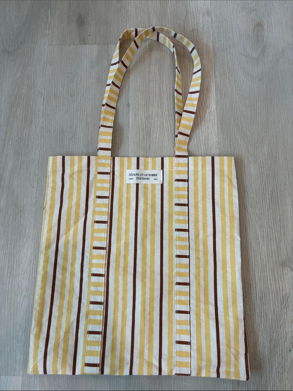 Sezane cotton striped tote bag nwot